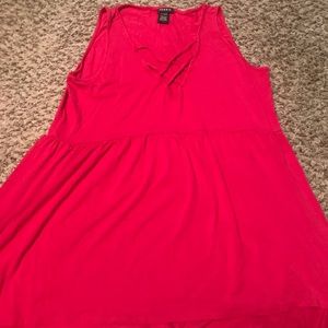 Torrid Pink Lace-Up Neckline Tank
